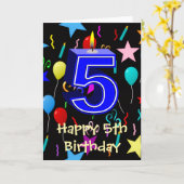 お誕生日おめでとう 5歳 カード (黄色い花)