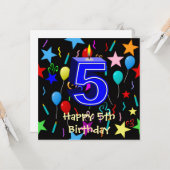 お誕生日おめでとう 5歳 カード (正面/裏面インサイチュ)