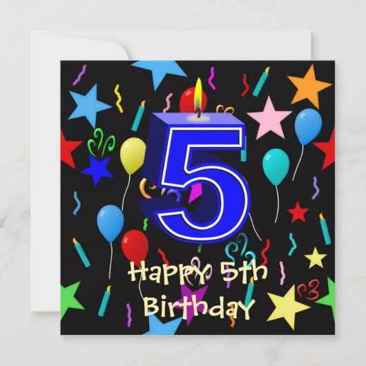 お誕生日おめでとう 5歳 カード (正面)