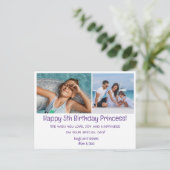 お誕生日おめでとう（5歳） , 2枚の写真 家族 ポストカード (スタンド正面)