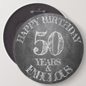 お誕生日おめでとう - 50歳の素晴らしいお誕生日 缶バッジ (正面&裏面)