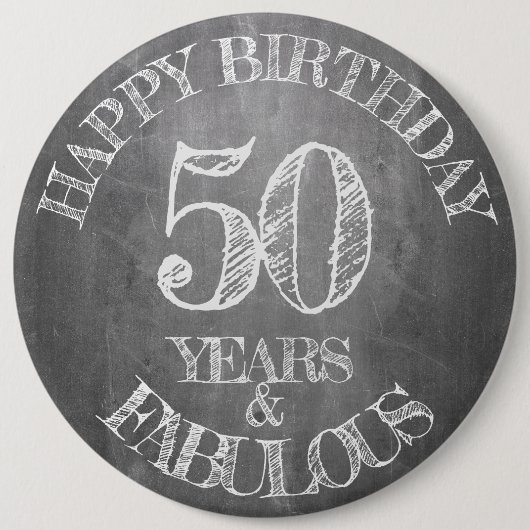 お誕生日おめでとう - 50歳の素晴らしいお誕生日 缶バッジ (正面)