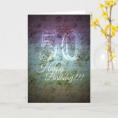 お誕生日おめでとう!!! 50歳 カード (黄色い花)