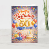 お誕生日おめでとう 50歳 カード (正面)