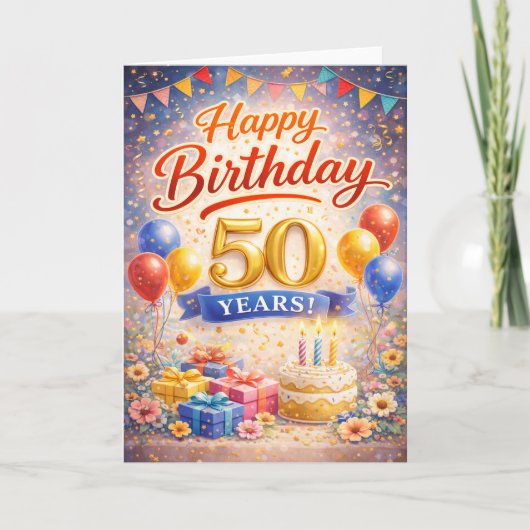 お誕生日おめでとう 50歳 カード (正面)