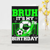 お誕生日おめでとう！6歳のサッカー少年 カード (黄色い花)