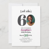 お誕生日おめでとう！60歳の記念写真 招待状 (正面)