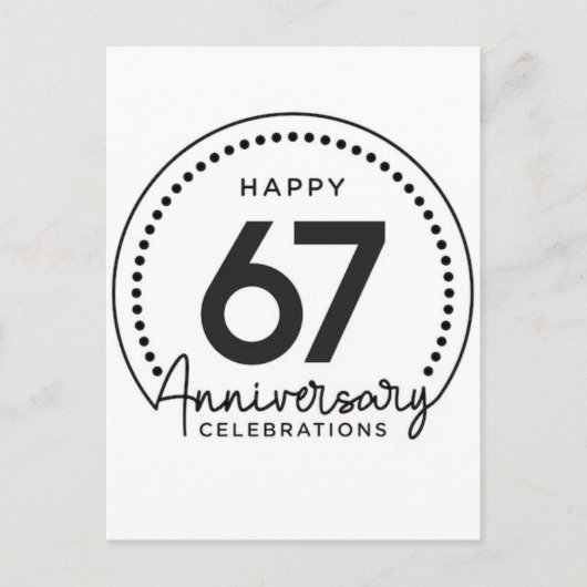 お誕生日おめでとう、67歳、六十七歳の誕生日、2026 ポストカード (正面)