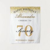 お誕生日おめでとう　70歳のお祝い乾杯！ タペストリー (正面)