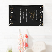 お誕生日おめでとう！70歳のゴールドとブラックのコンフェッティ 横断幕 (インサイチュ)