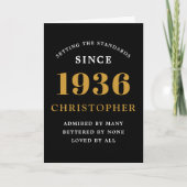 お誕生日おめでとう 90歳 1936年生まれ ブラック ヴィンテージ カード (正面)
