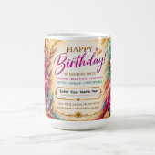 お誕生日おめでとう August 誕生花 名入れギフト コーヒーマグカップ (中央)