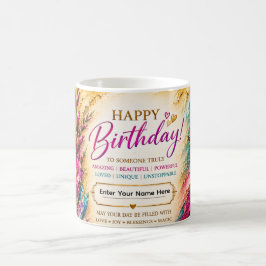 お誕生日おめでとう August 誕生花 名入れギフト コーヒーマグカップ