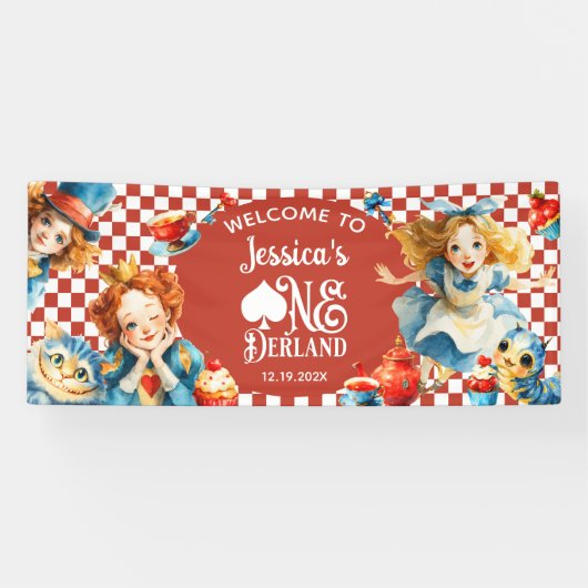 お誕生日おめでとう ONEDERLAND アリス 横断幕 (横)