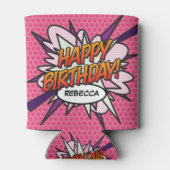 お誕生日おめでとう Pink Fun パーソナライズ 缶クーラー (裏面)