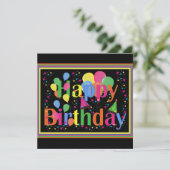 お誕生日おめでとうTEMPLATE、カスタマイズ可能 招待状 (スタンド正面)