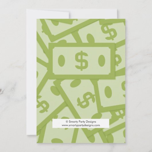 お誕生日お金貯金箱男子パーティー招待状 招待状 (裏面)