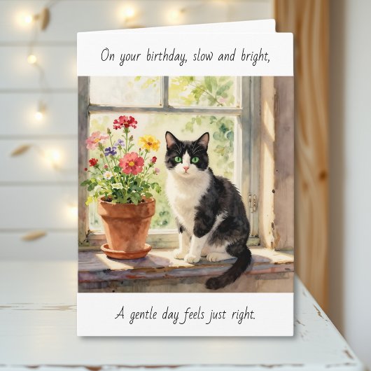 お誕生日に | 猫のテーマでリラックスした一日 カード