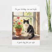 お誕生日に | 猫のテーマでリラックスした一日 カード (正面)