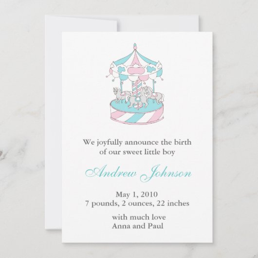 お誕生日のお知らせ - くるまの浮き輪 案内状 (正面)