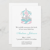 お誕生日のお知らせ - くるまの浮き輪 案内状 (正面/裏面)