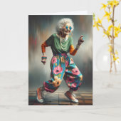 お誕生日のダンスが好きなおばあちゃん カード (黄色い花)