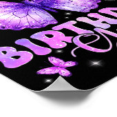 お誕生日の女の子の蝶おもしろい家族Tio ポスター (角)