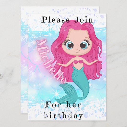 お誕生日の子供たち 招待状 (正面/裏面)