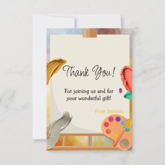 お誕生日の絵画 サンキューカード (正面)