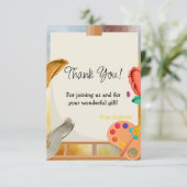 お誕生日の絵画 サンキューカード (スタンド正面)