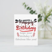 お誕生日の願いが叶いますように。素敵な誕生日になりますように ポストカード (スタンド正面)