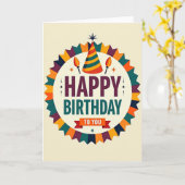 お誕生日をお祝いするエンブレムカード カード (黄色い花)