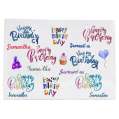 お誕生日カスタマイズパーティー名前 ラージペーパーバッグ (裏面)