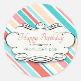 お誕生日カスタマイズ可能 ラウンドシール