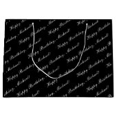 お誕生日カスタムネーム エレガント ラージ ギフトバッグ (正面)