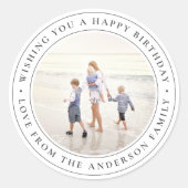 お誕生日カスタム写真クラシック丸型ステッカー ラウンドシール (正面)