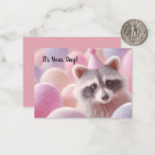 お誕生日カード「ユーモアたっぷりのラッコと風船」 ノートカード (正面/裏面インサイチュ)