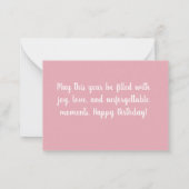 お誕生日カード「ユーモアたっぷりのラッコと風船」 ノートカード (裏面)