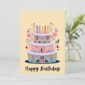 お誕生日カード 招待状 (スタンド正面)