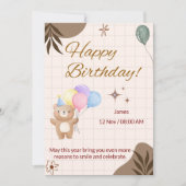 お誕生日カード 招待状 (正面)