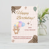 お誕生日カード 招待状 (スタンド正面)