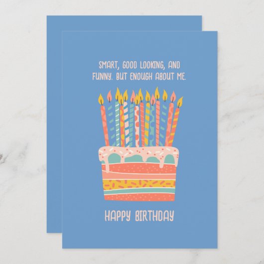 お誕生日カード 面白いお誕生日カード おじいちゃん、パパ 招待状 (正面/裏面)