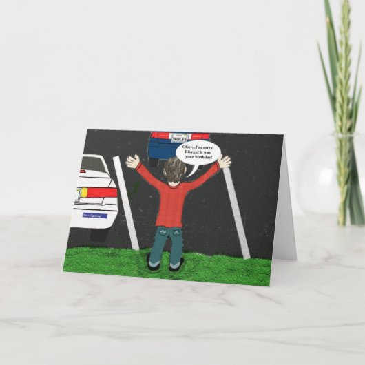 お誕生日カー忘れドですみません カード (正面)