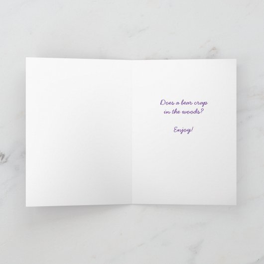 お誕生日ケーキおもしろいで森に忍び込む カード (内部)