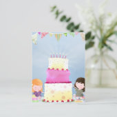お誕生日ケーキおもしろい – はがき (スタンド正面)