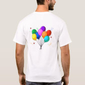 お誕生日ケーキおよび気球 Tシャツ (裏面)