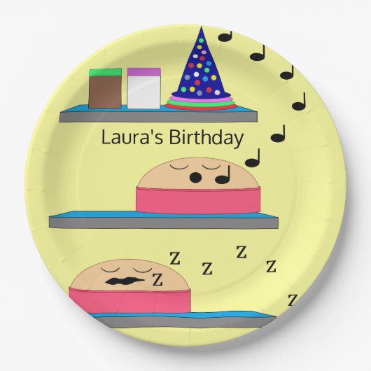 お誕生日ケーキが霜を待つ ペーパープレート (正面)