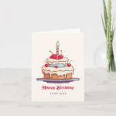 お誕生日ケーキさくらんぼ カード (正面)