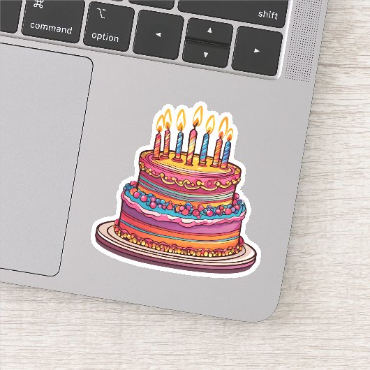 お誕生日ケーキとキャンドル防水 シール (詳細)