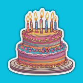 お誕生日ケーキとキャンドル防水 シール